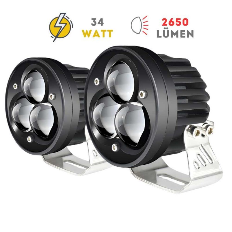 Knmaster Knmaster Triplebird 34W Çift Renkli Motosiklet Led Sis Farı