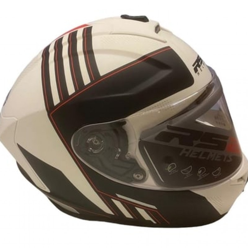 RS2 32003/8 KAPALI KASK BEYAZ SİYAH KIRMIZI