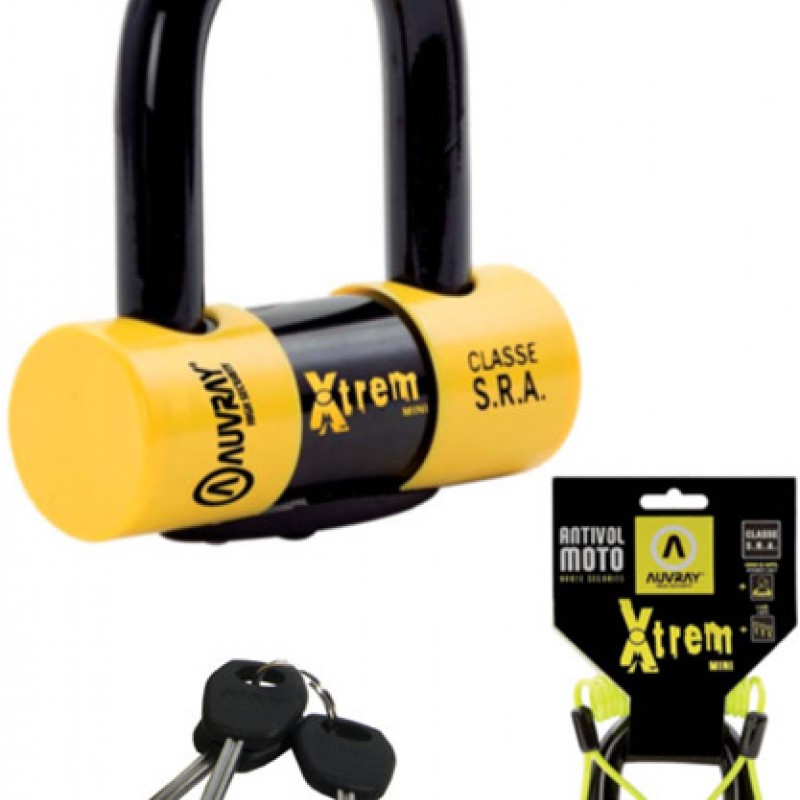 AUVRAY XTREM MINI U DİSK KİLİDİ 52X65mm+HATIRLATMA KABLOSU